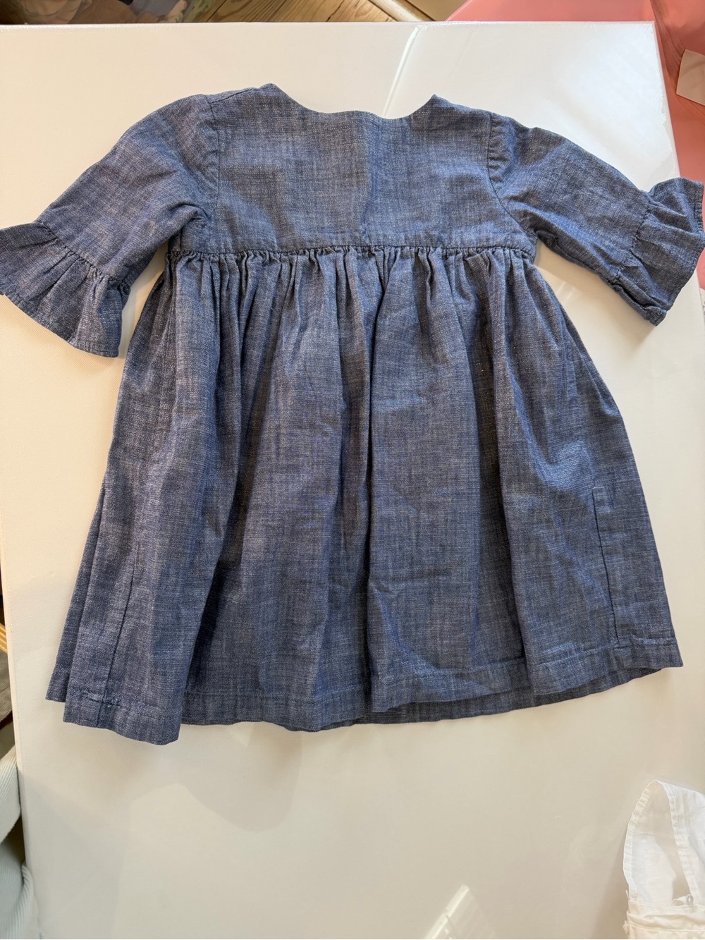 Girls' Blue Chambray Dress